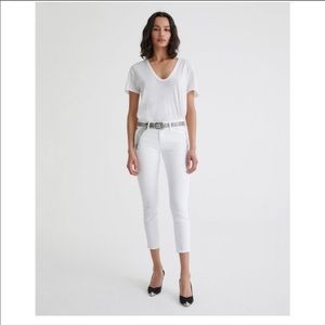 AG Stevie ankle petite white jeans